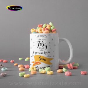 Taza personalizada Feliz en la vida