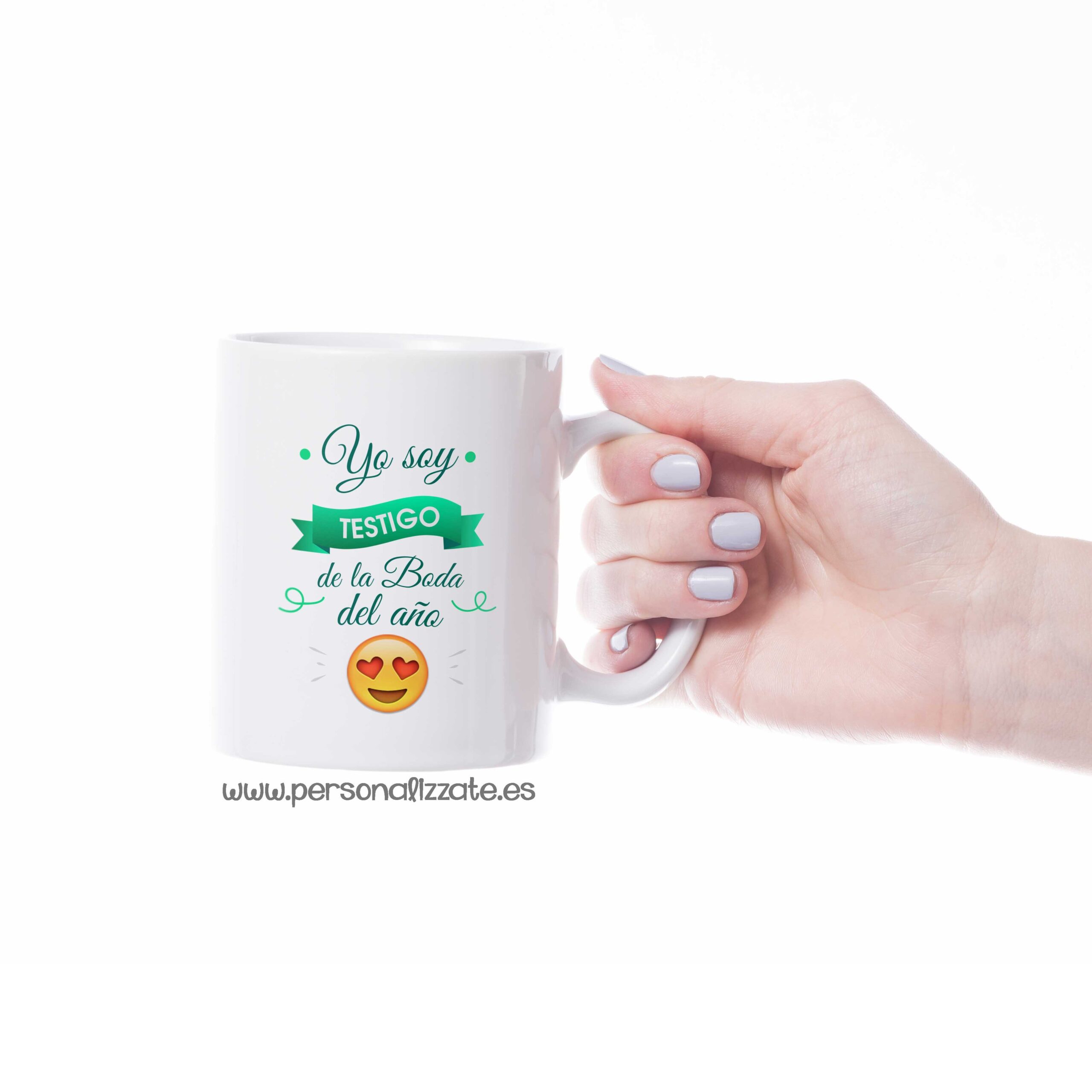 Taza personalizada Testigo Verde Agua