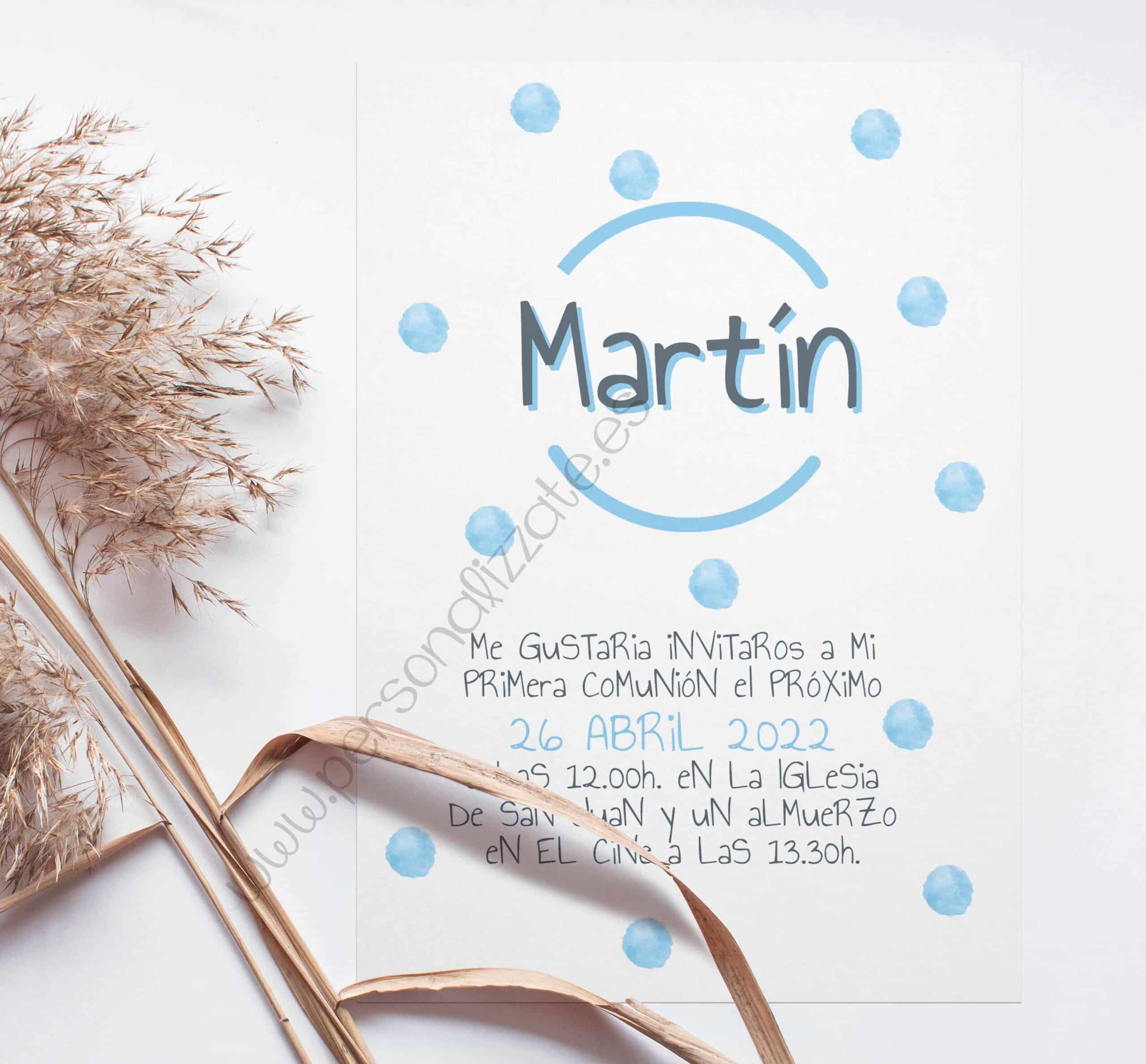 Invitación Comunión Round