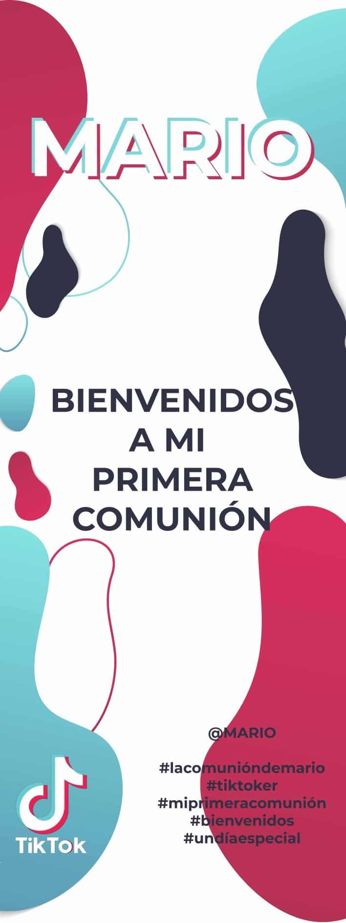 Xbanner Comunión Tik Tok personalizado 1,60mx60cm