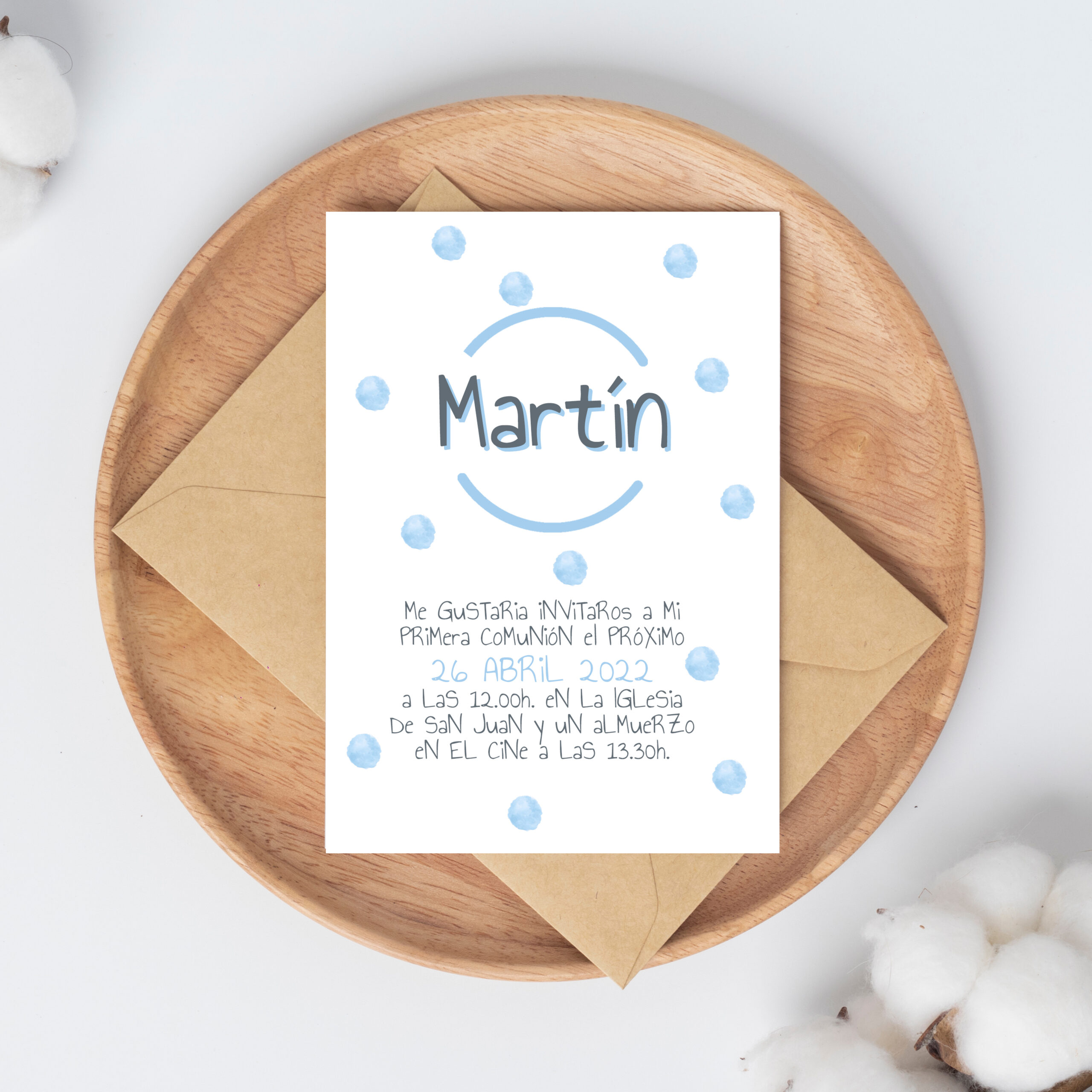 Invitación Comunión Round
