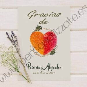 Tarjetas de agradecimiento corazón Geometric