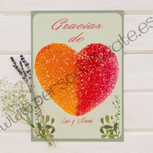Tarjetas de agradecimiento corazón Greengarden