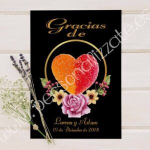 Tarjetas de agradecimiento corazon Veronica