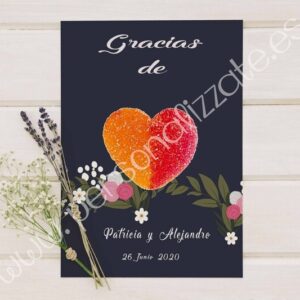 Tarjetas de agradecimiento corazón Moon