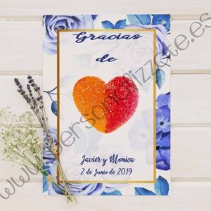 Tarjetas de agradecimiento corazón Olivia