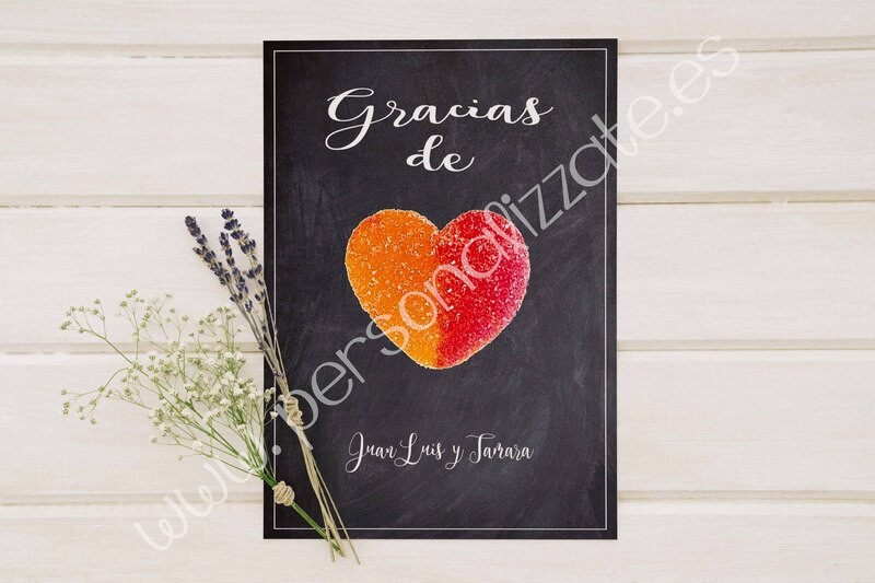 Tarjetas de agradecimiento corazón Pizarra