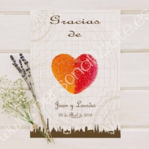 Tarjetas de agradecimiento corazón Skyline