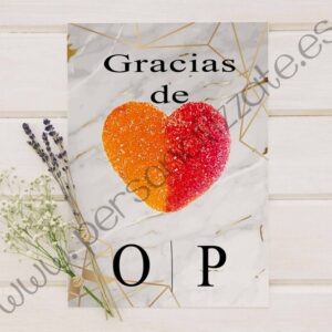 Tarjetas de agradecimiento corazón Madonna