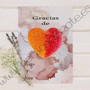Tarjetas de agradecimiento corazón Massimo