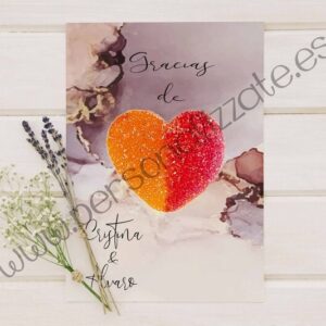 Tarjetas de agradecimiento corazon Matteo