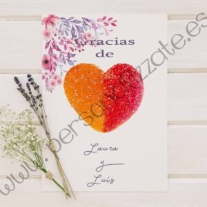 Tarjetas de agradecimiento corazón Mellea