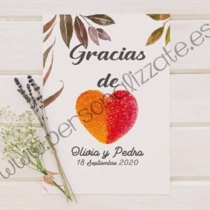 Tarjetas de agradecimiento corazón Tizziano