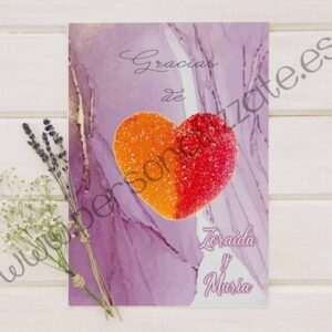 Tarjetas de agradecimiento corazón Valentino