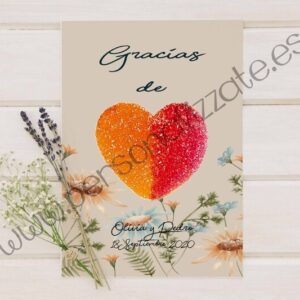 Tarjetas de agradecimiento corazón Venezia