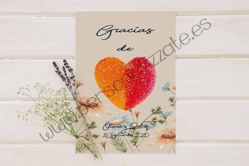 Tarjetas de agradecimiento corazón Venezia
