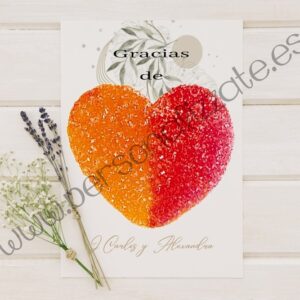 Tarjetas de agradecimiento corazon Bogota