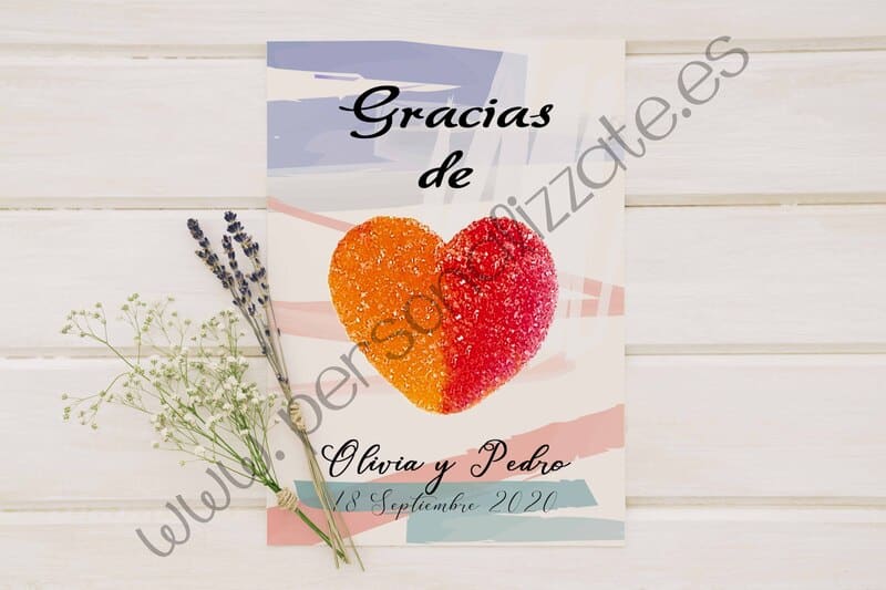 Tarjetas de agradecimiento corazon Arte