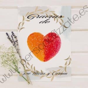 Tarjetas de agradecimiento corazon Allegria