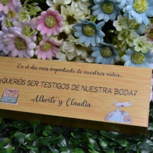 Caja Con 2 Bolígrafos Testigos De Boda