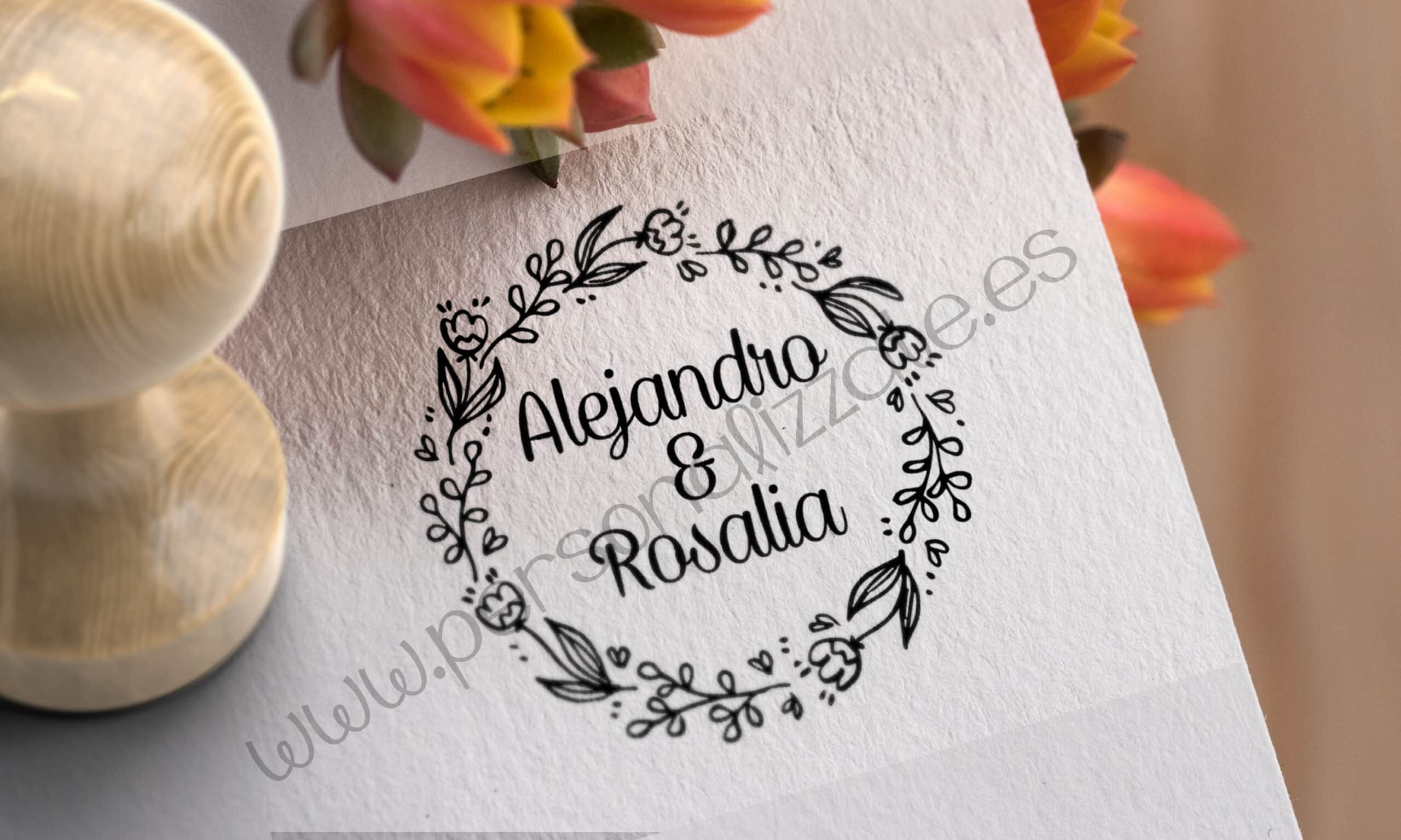 Sello De Caucho Flowers
