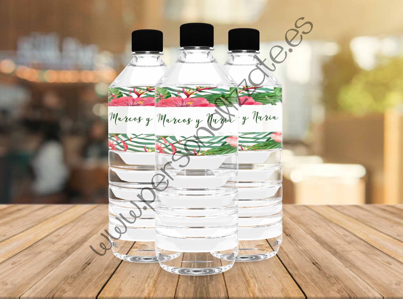 Pegatina para botellas de agua Malaga
