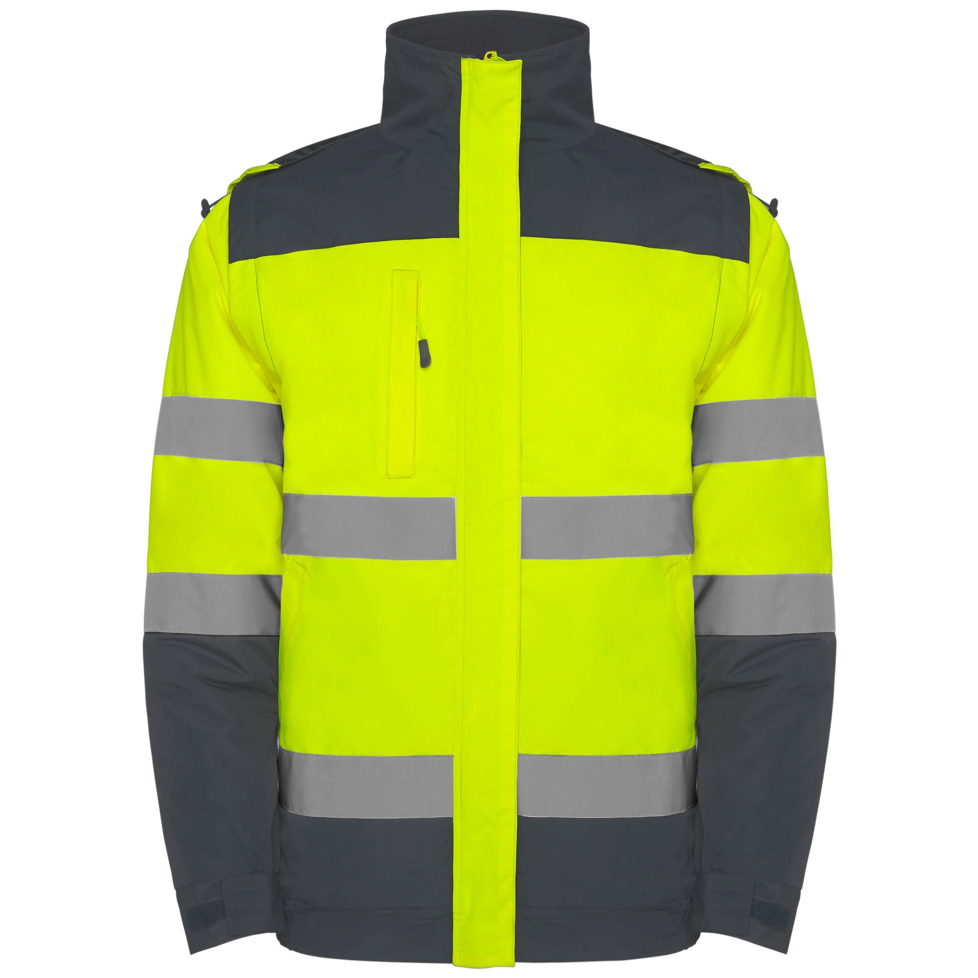 Parka alta visibilidad EPSYLON plomo amarillo flúor