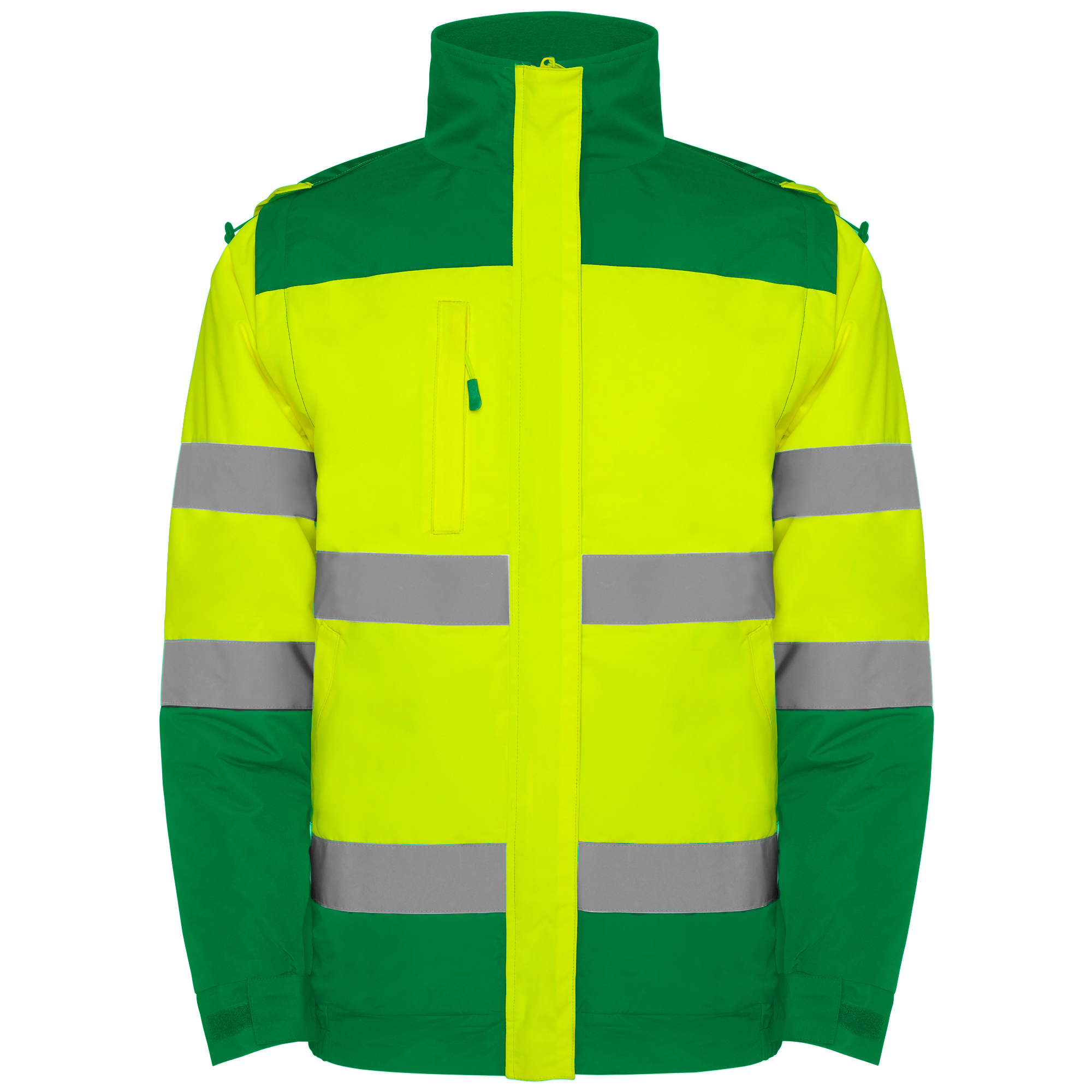 Parka alta visibilidad EPSYLON verde jardín amarillo flúor