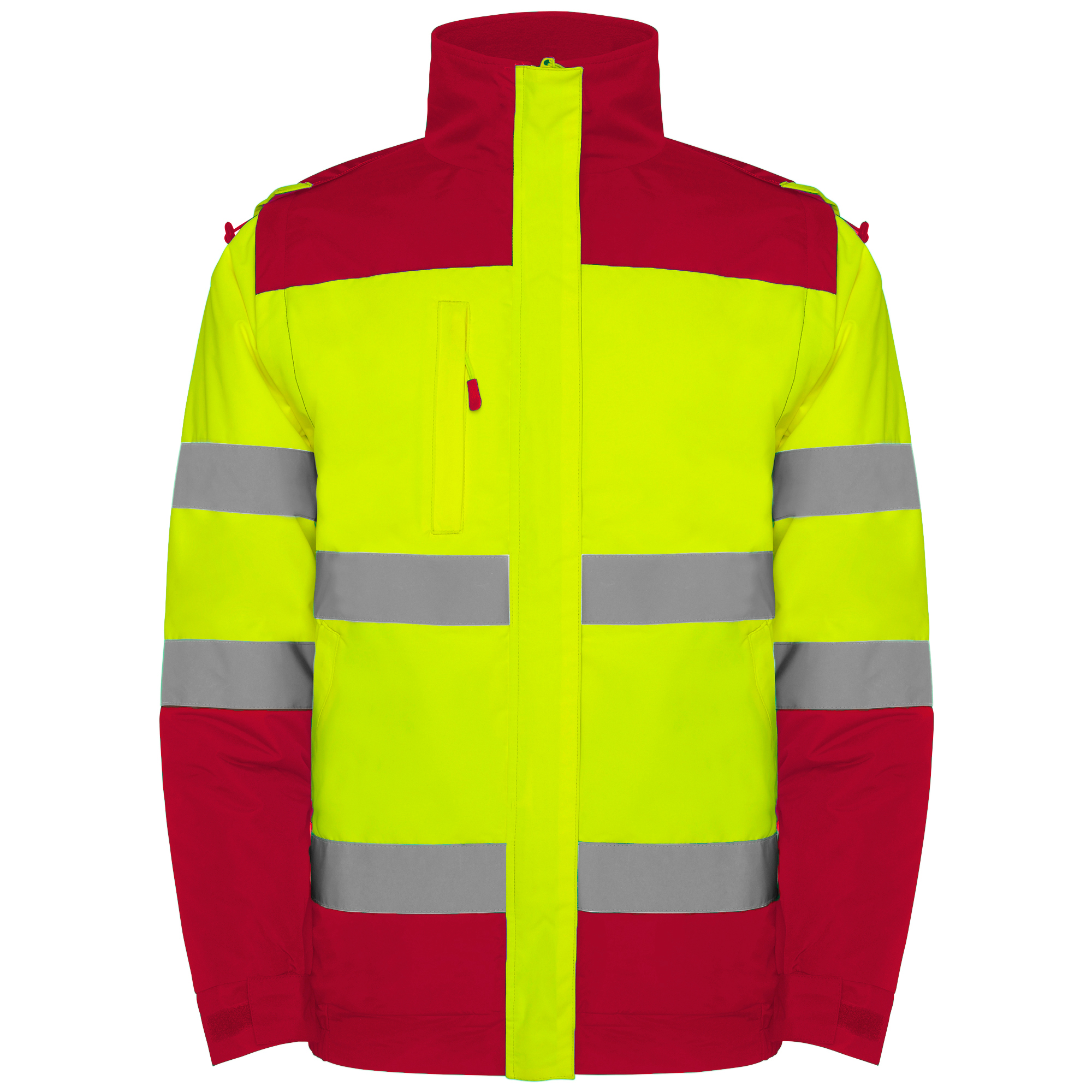 Parka alta visibilidad EPSYLON rojo laboral amarillo flúor