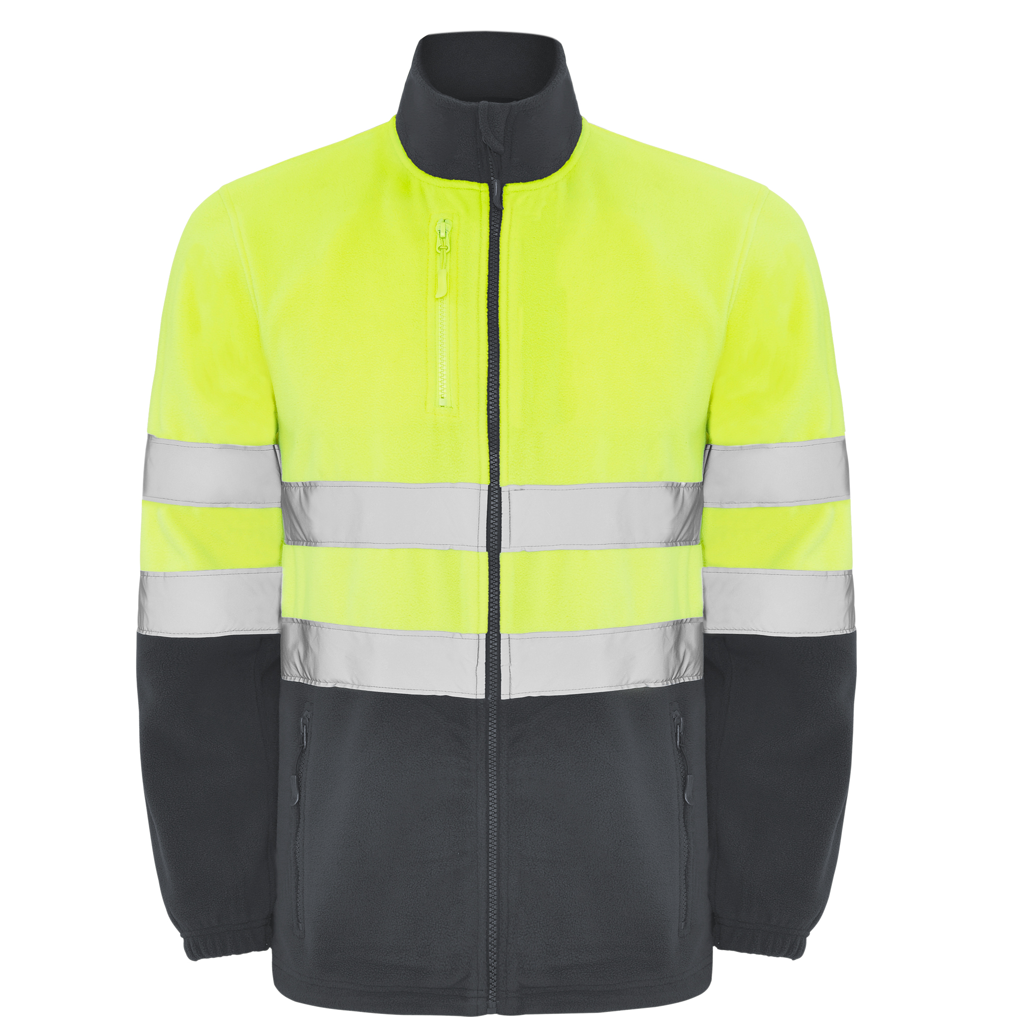 Chaqueta polar alta visibilidad ALTAIR plomo amarillo flúor
