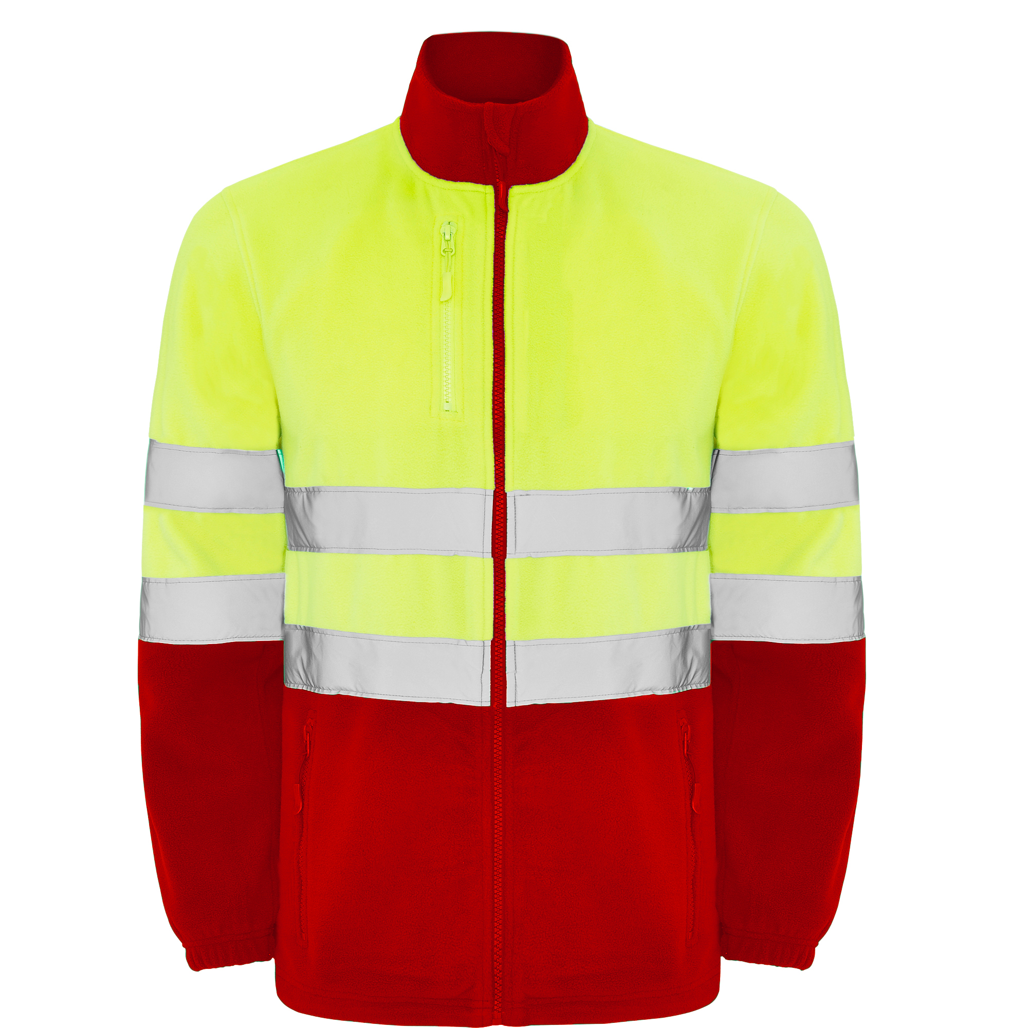 Chaqueta polar alta visibilidad ALTAIR rojo laboral amarillo flúor