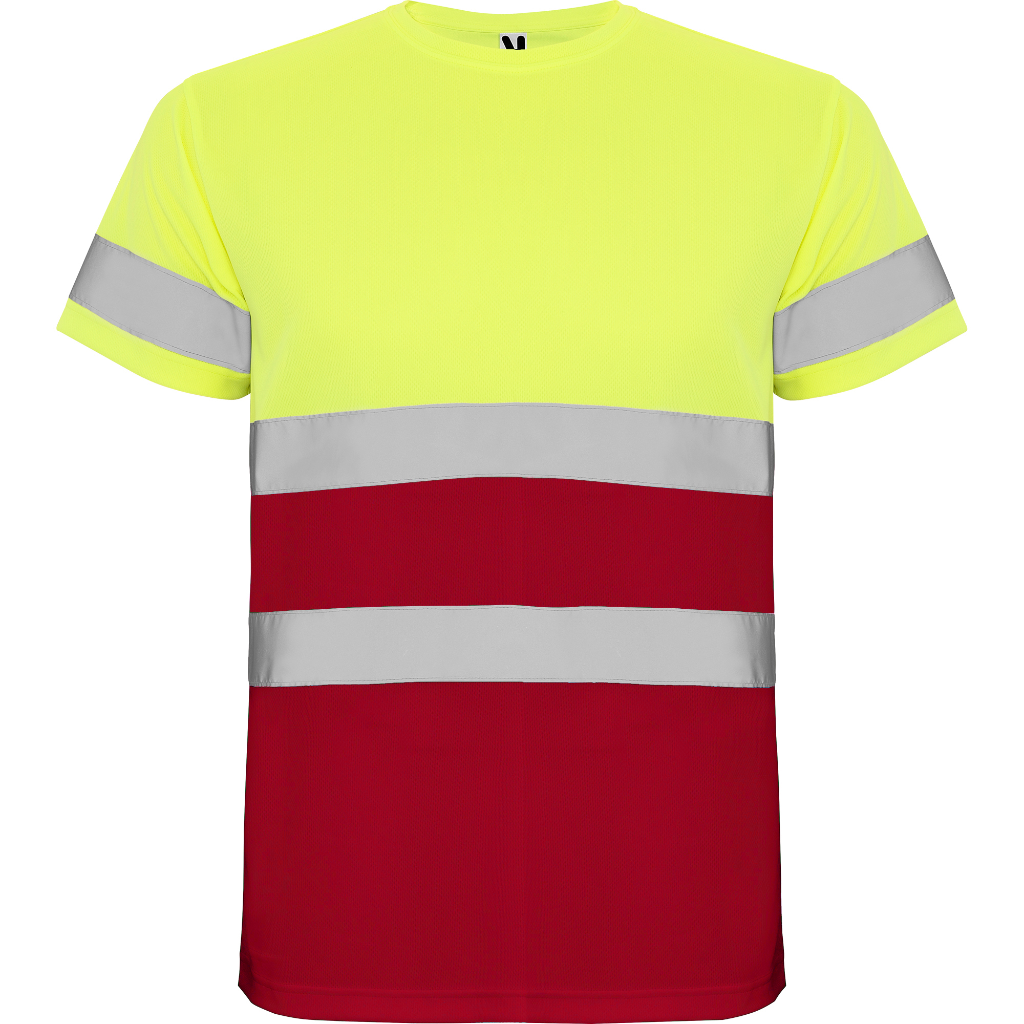 Camiseta alta visibilidad DELTA rojo laboral amarillo flúor