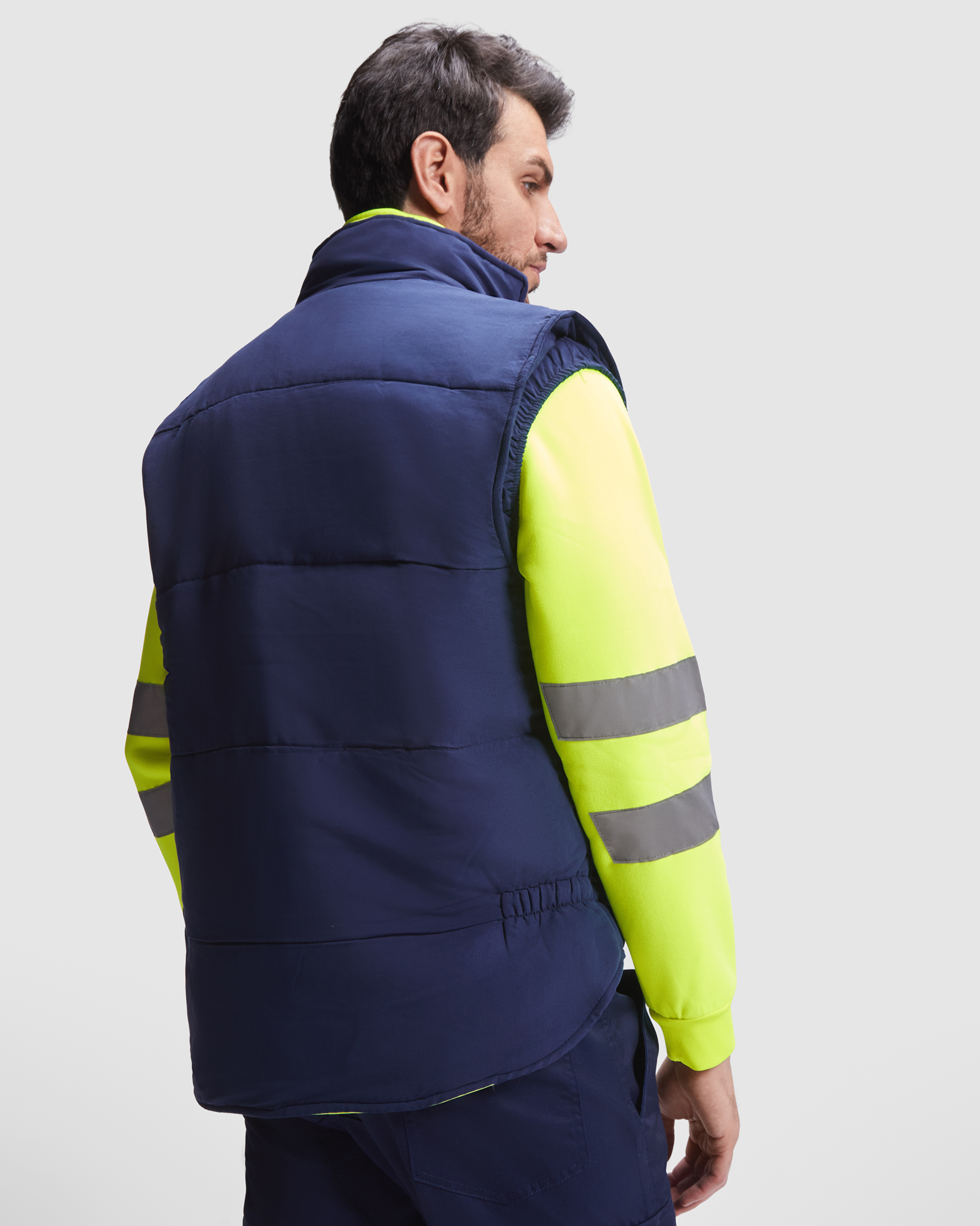 Chaleco alta visibilidad PERSEI reversible detalle