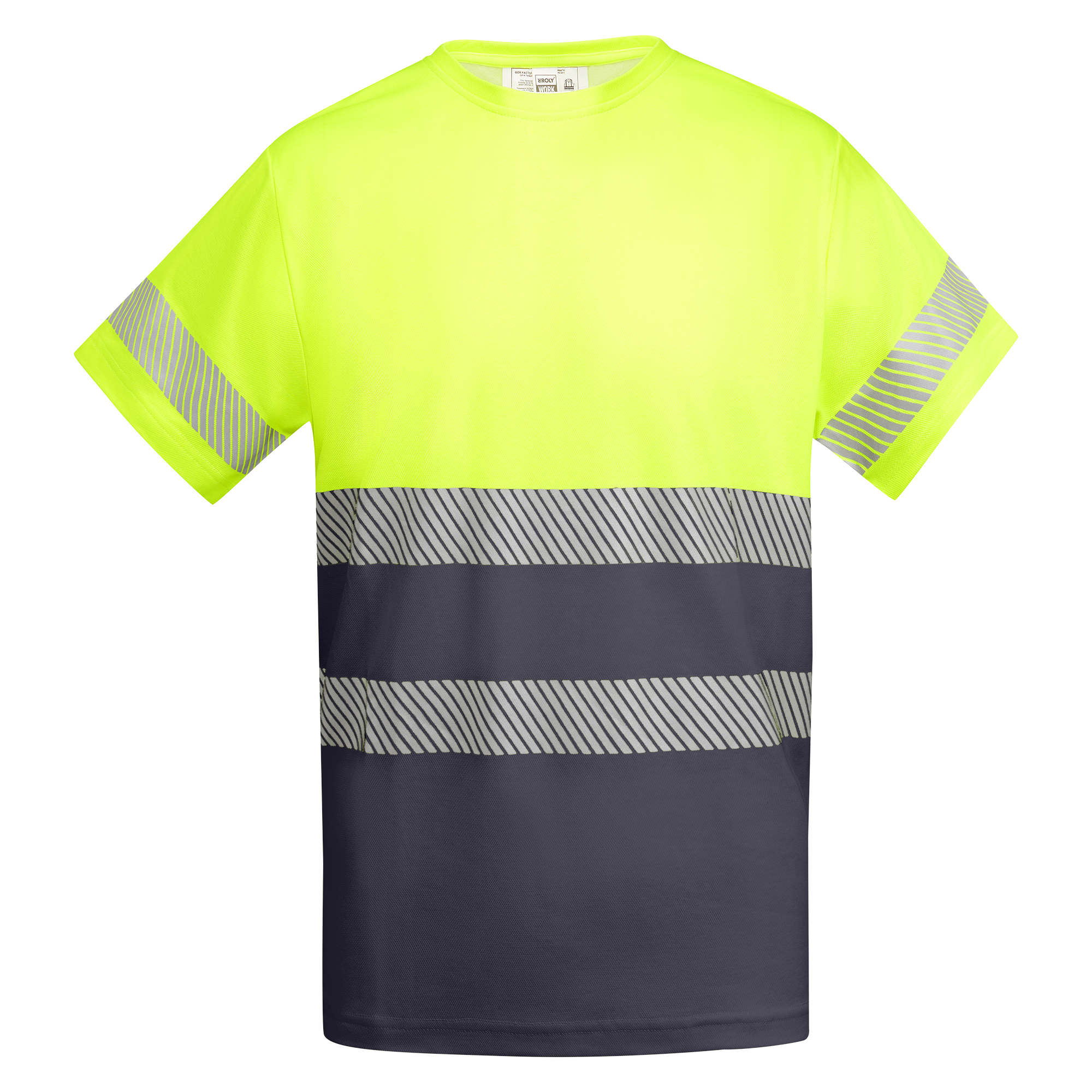 Camiseta alta visibilidad TAURI plomo amarillo flúor