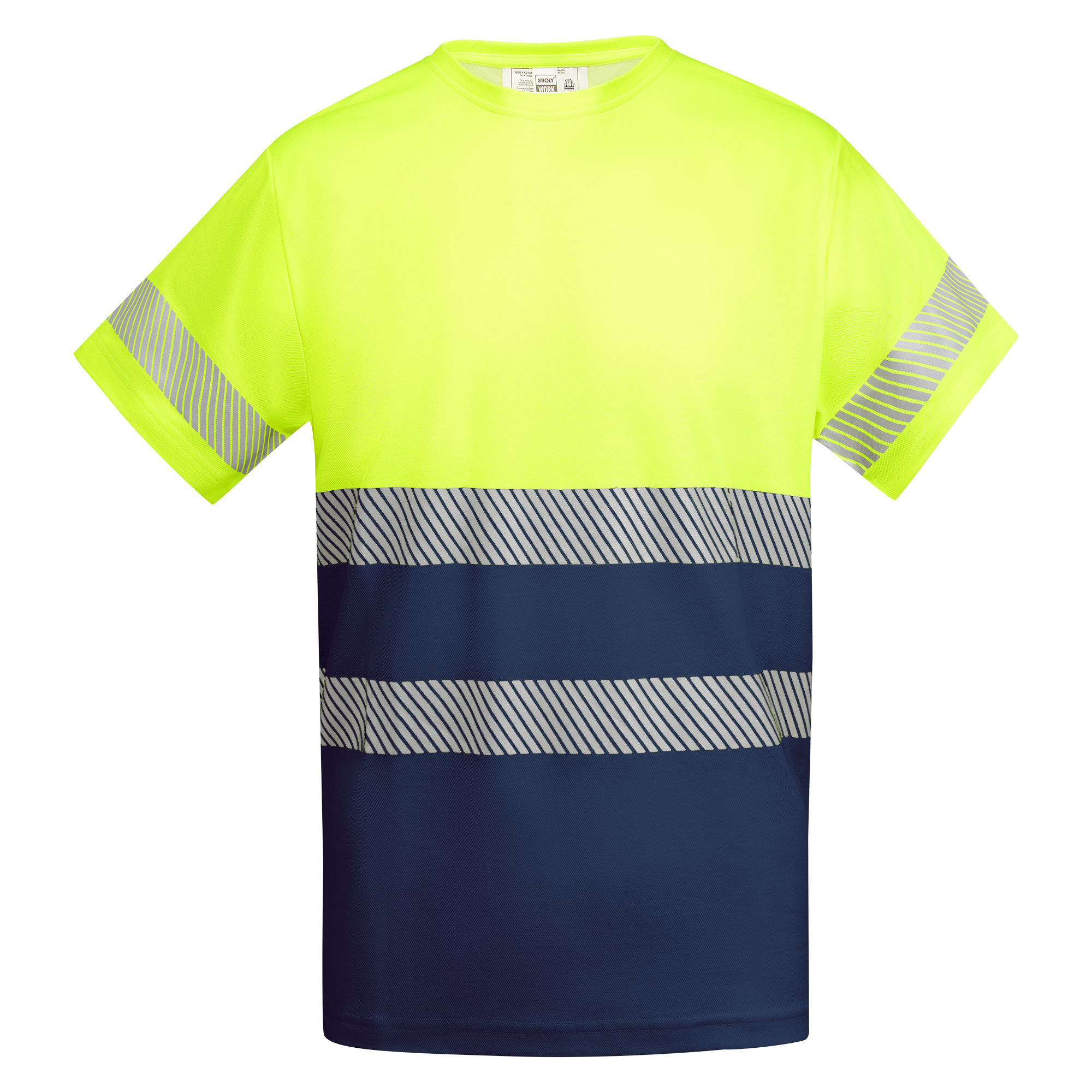 Camiseta alta visibilidad TAURI marino amarillo flúor