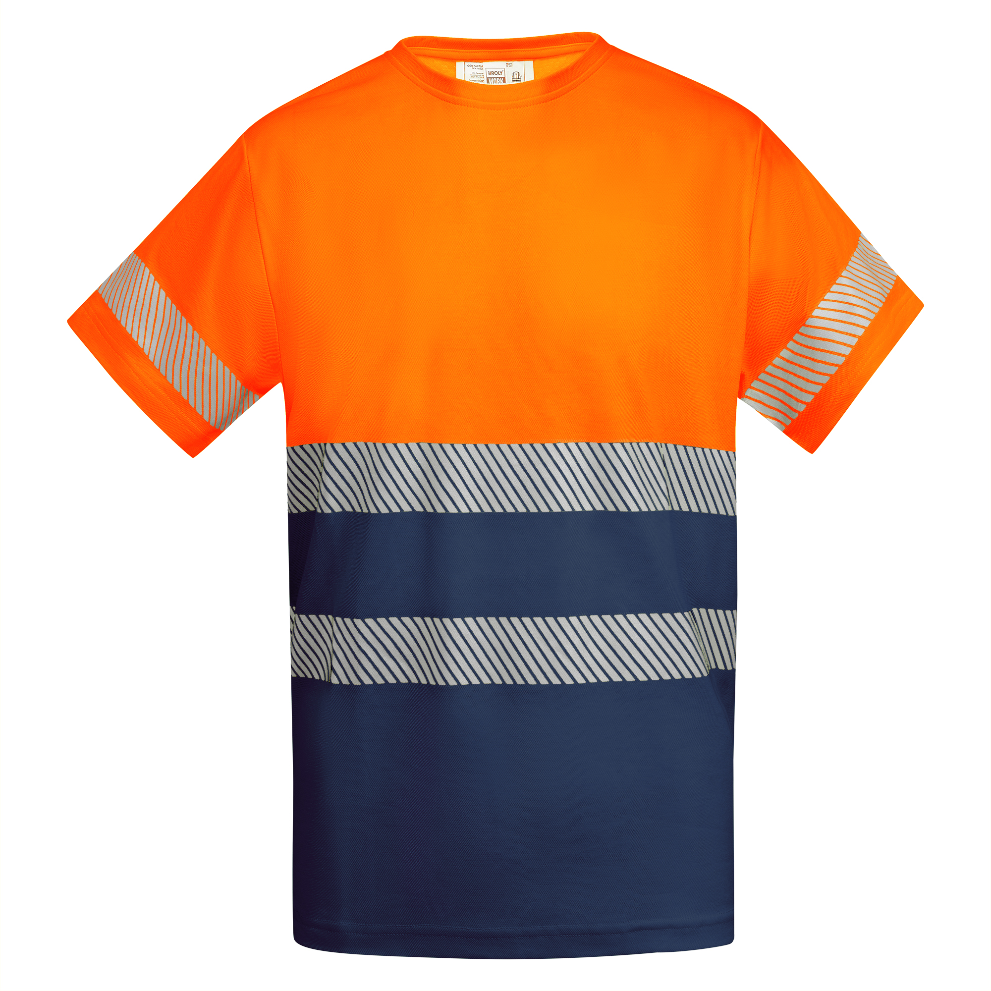 Camiseta alta visibilidad TAURI marino naranja flúor