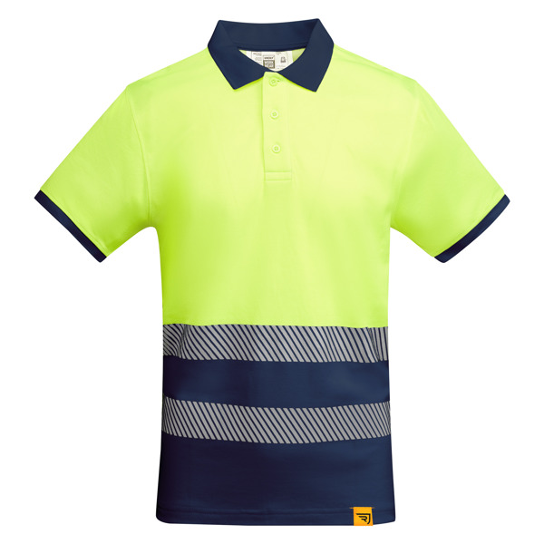 Polo alta visibilidad ATRIO marino y amarillo flúor personalizado