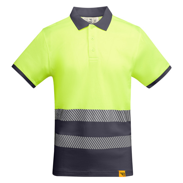 Polo alta visibilidad ATRIO plomo y amarillo flúor