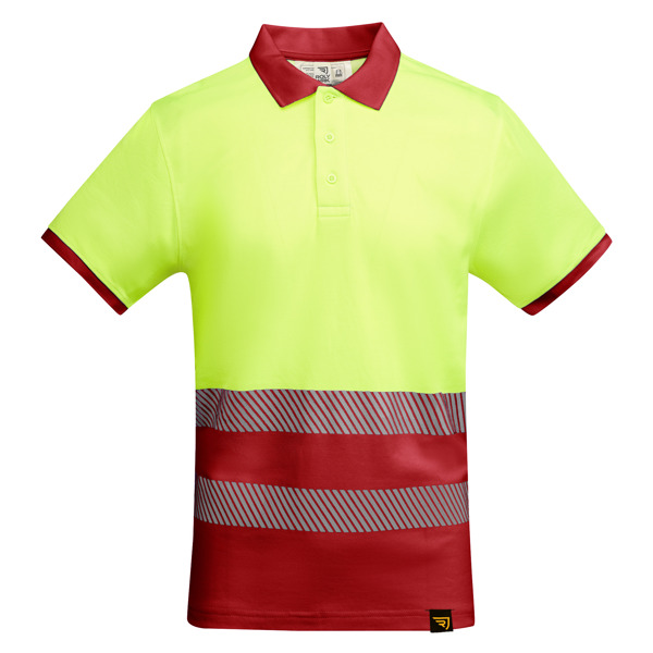 Polo alta visibilidad ATRIO rojo laboral y amarillo flúor