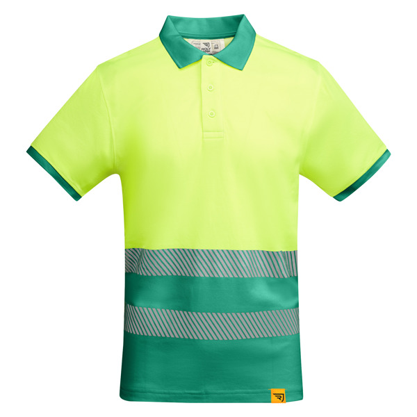 Polo alta visibilidad ATRIO verde jardín y amarillo flúor