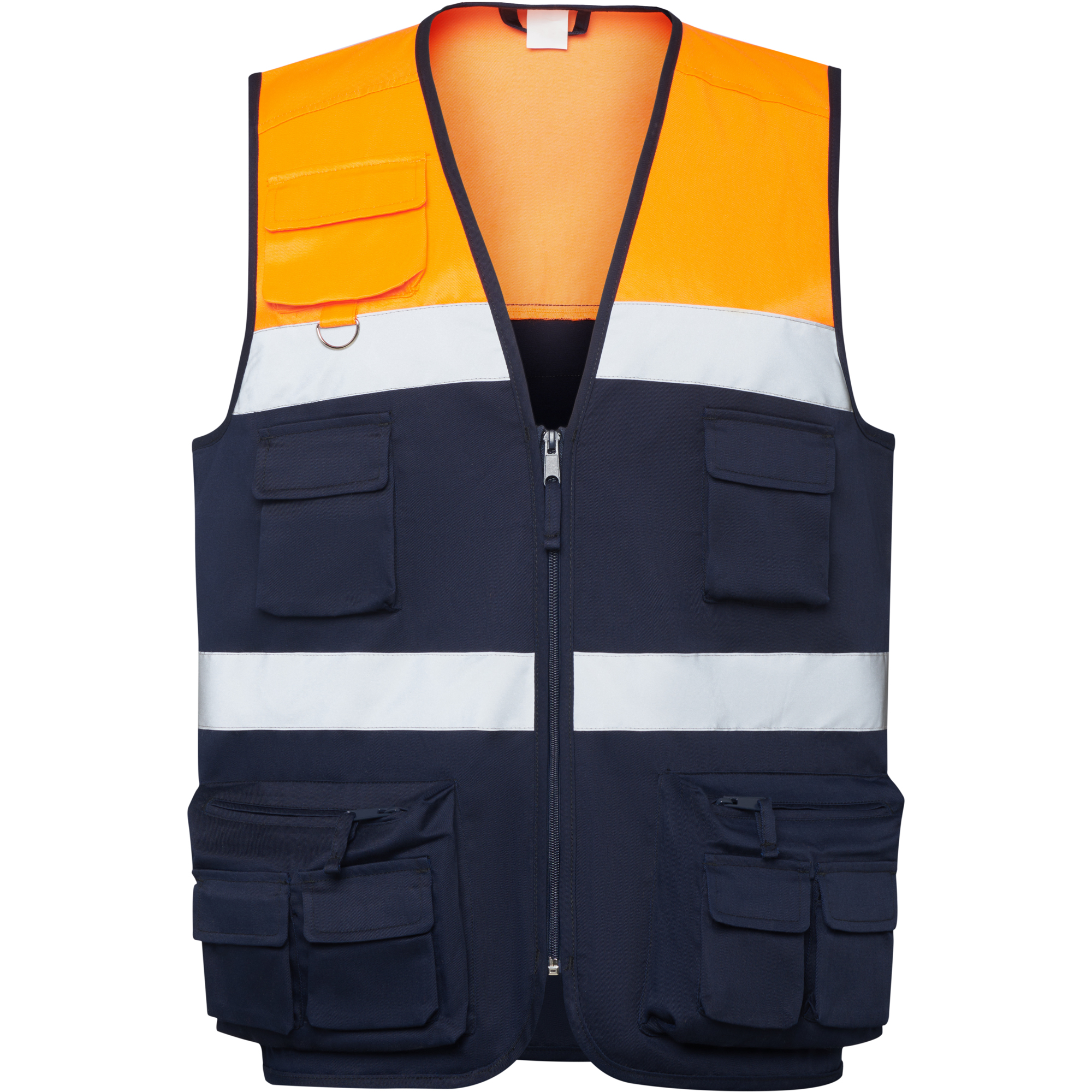 Chaleco alta visibilidad BETA color marino/naranja fluor