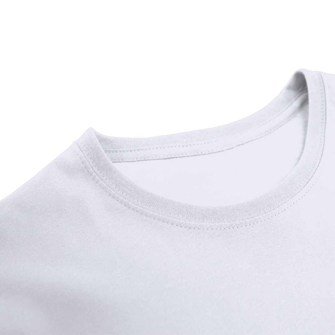 Detalle del cuello de camiseta personalizada 100% algodón