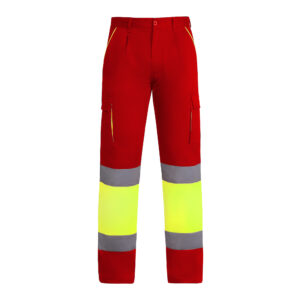 Pantalón alta visibilidad ENIX color rojo laboral/amarillo flúor