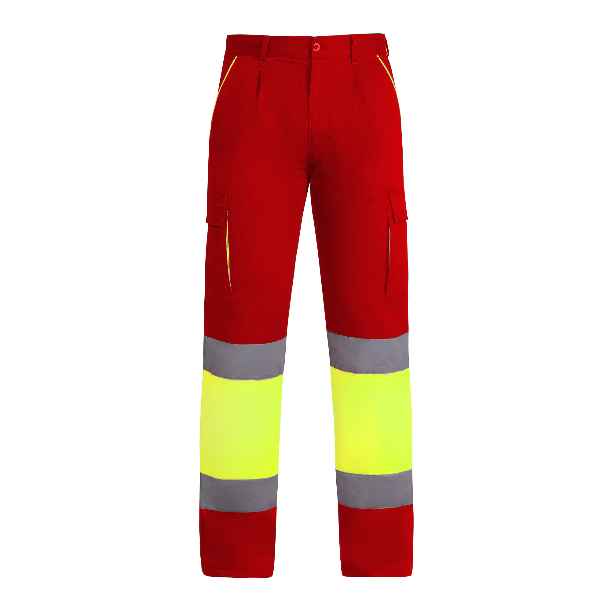 Pantalón alta visibilidad ENIX color rojo laboral/amarillo flúor