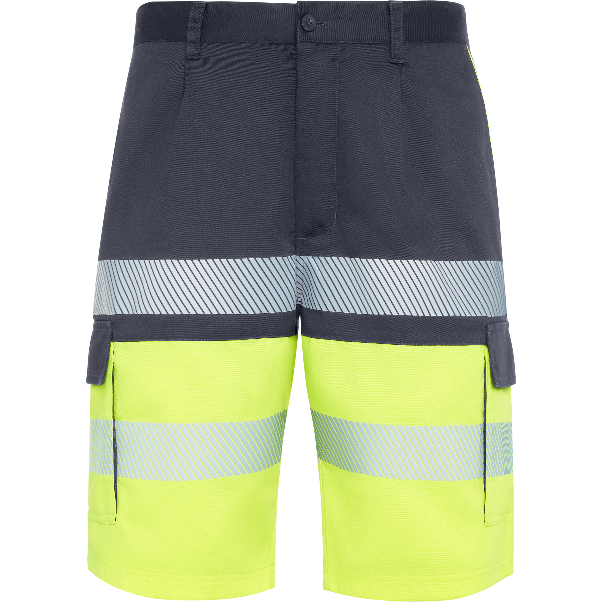Pantalón alta visibilidad LADA bermuda color plomo/amarillo fluor