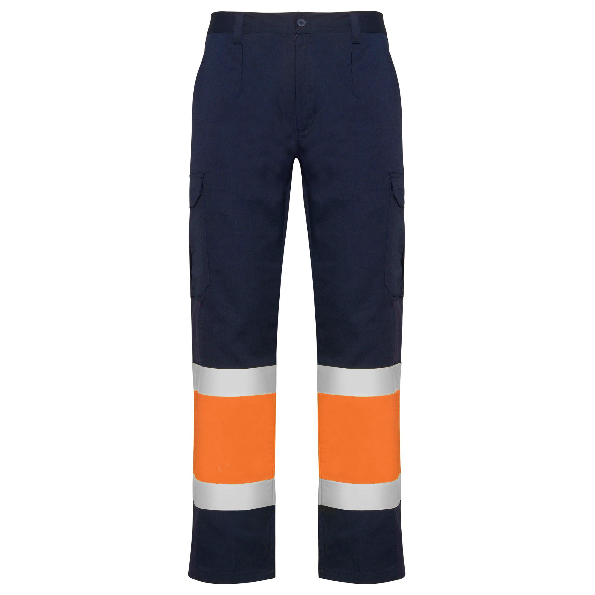 Pantalón alta visibilidad NAOS color marino/naranja fluor