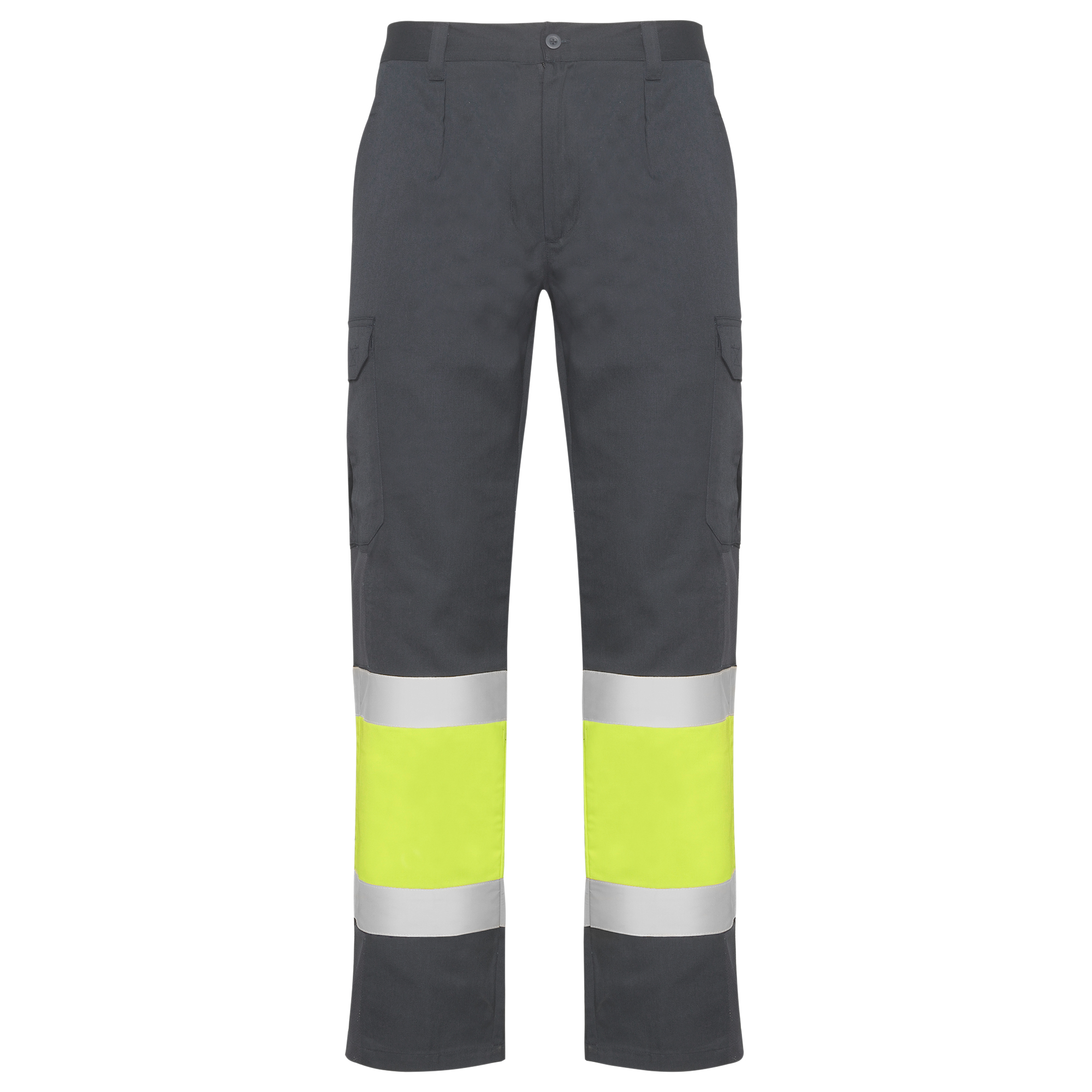 Pantalón alta visibilidad NAOS color plomo/amarillo fluor