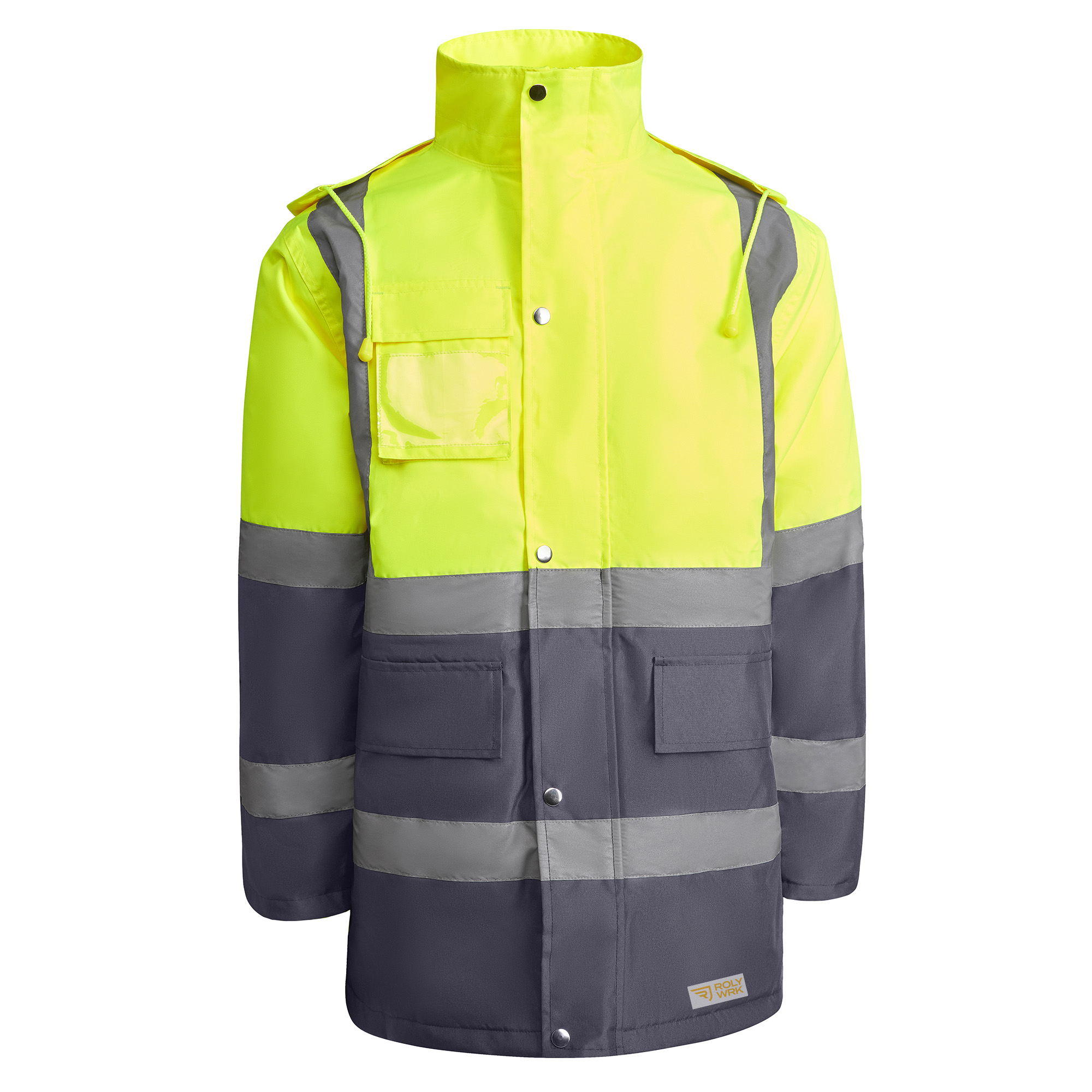 Parka alta visibilidad MERAK color plomo/amarillo fluor