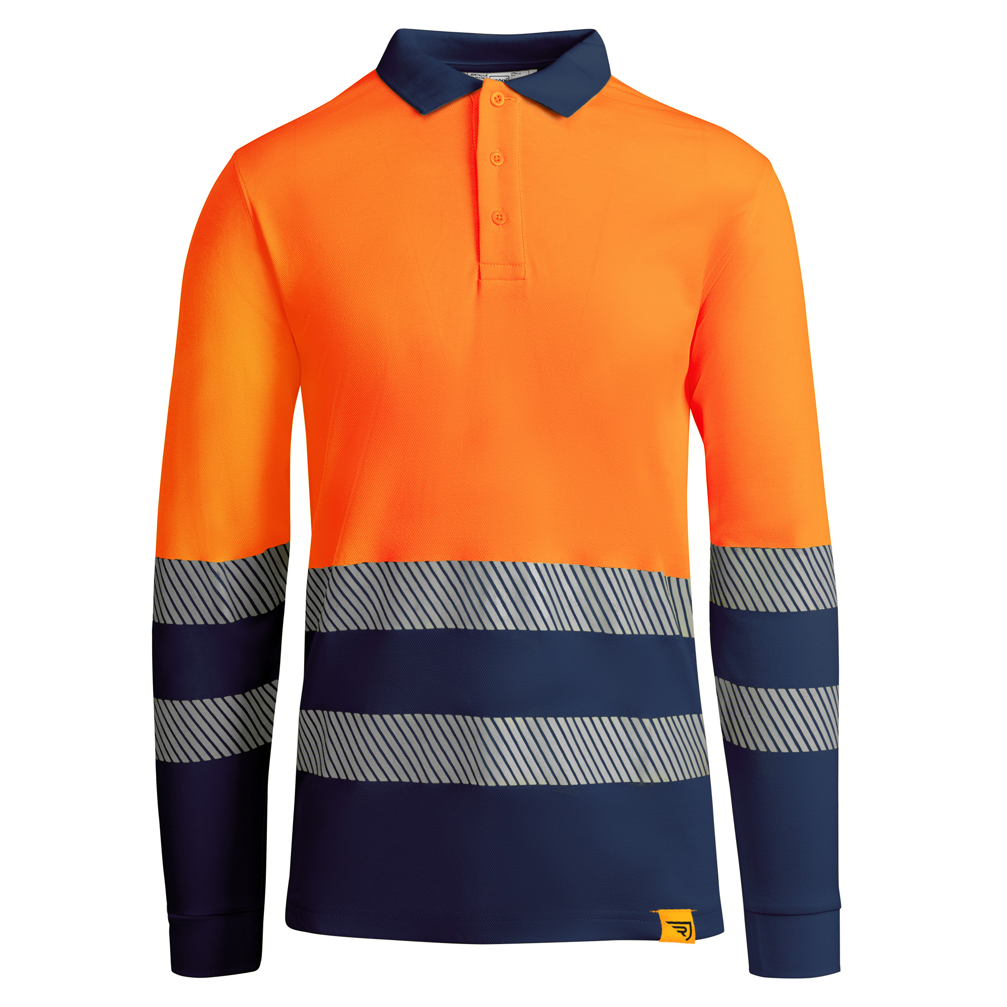 polo alta visibilidad ATRIO LS color marino y naranja flúor