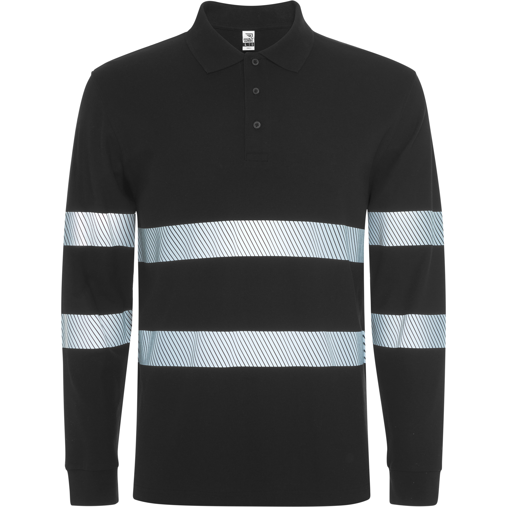 polo alta visibilidad FORAN L/S color negro